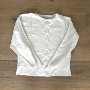 philosophy ivory white cable knit sweater size Large
